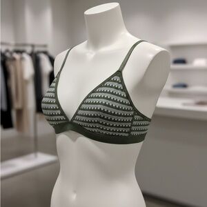 Olive Green Striped Bralette